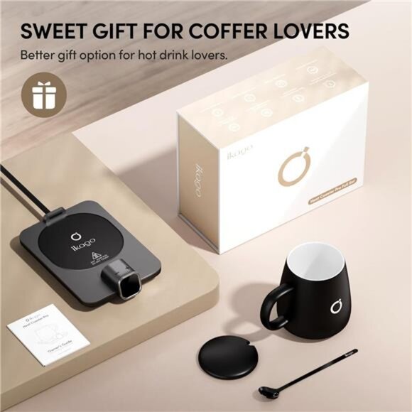 Smart Heated Coffee Mug Warmer & Mug Set - Heated Mug Warmer with Auto Shut Off - Picture 6 of 7